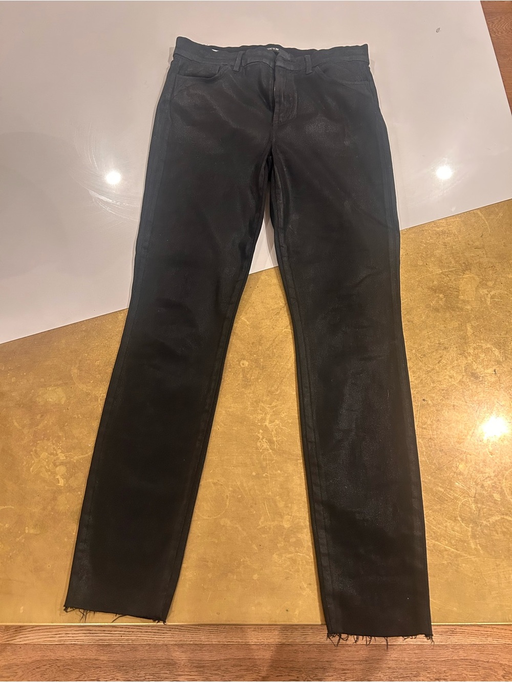 Joe's Jeans Black Coated Skinny Charlie Jeans size 28 (4/6)